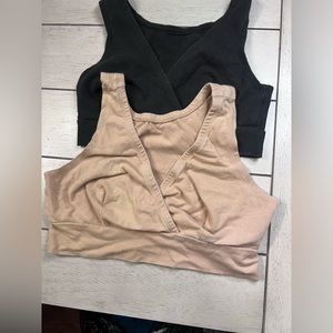 Two organic cotton bralettes